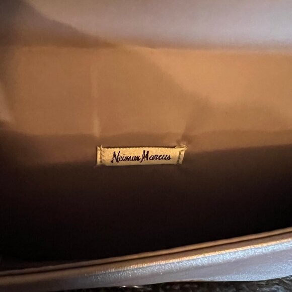 Neiman Marcus Blush Metallic Chevron Clutch - Picture 4 of 6